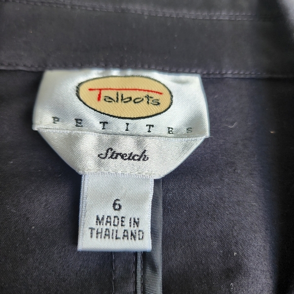Talbots Women's Black Stretch Blazer Jacket 3/4 Sleeve Petite 6P - Picture 12 of 14